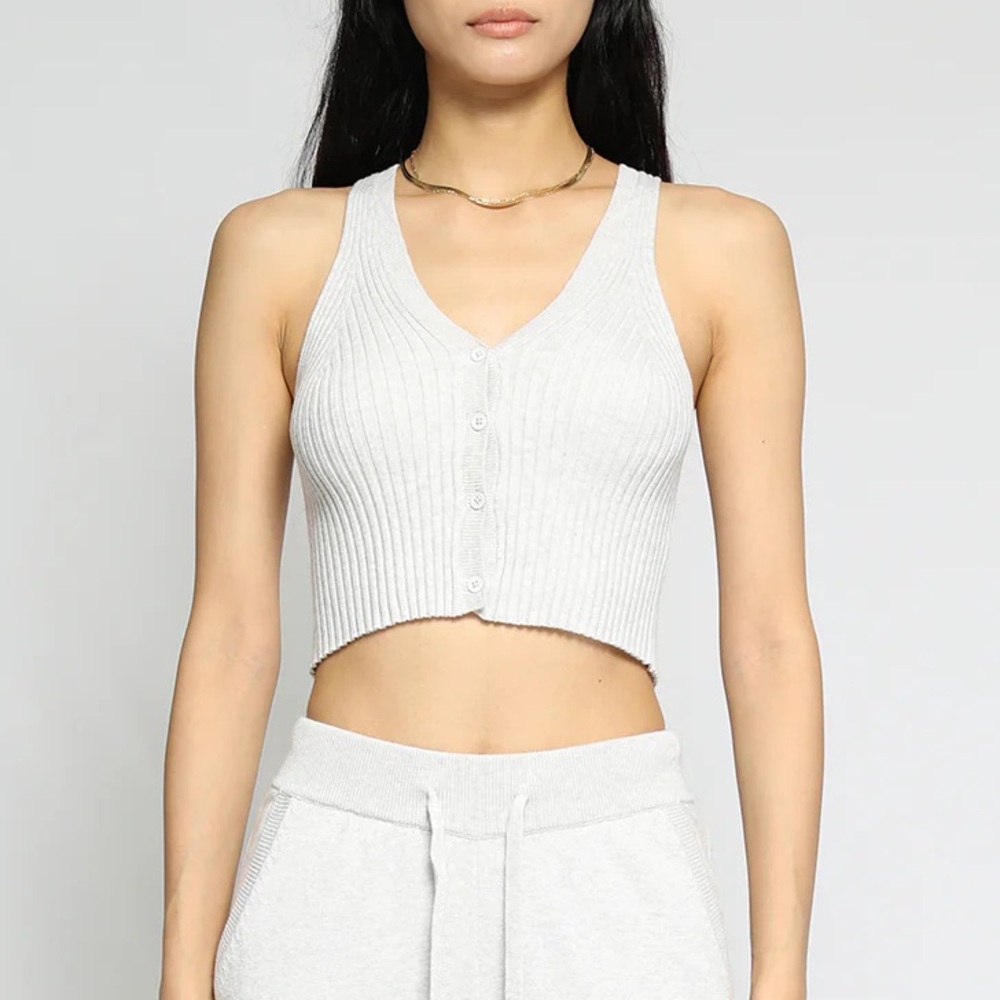 The Range grey cropped top